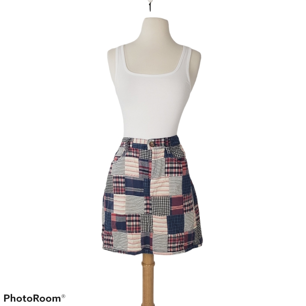 Tommy Hilfiger Plaid Patchwork Skirt 6